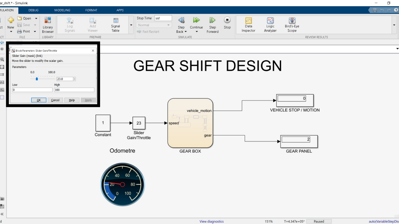 STATE FLOW LOGIC FOR "GEAR SHIFT" USING SIMULINK SOFTWARE SkillLync
