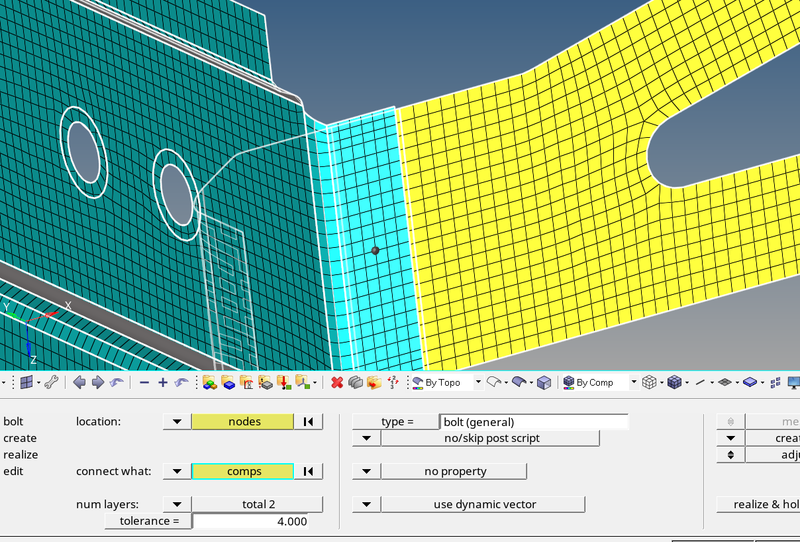 Creating the Connectors between the components by using HYPERMESH