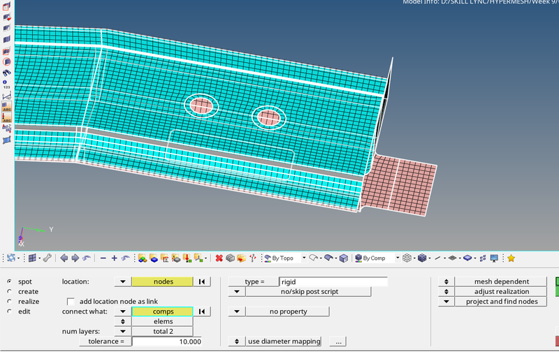 Creating the Connectors between the components by using HYPERMESH
