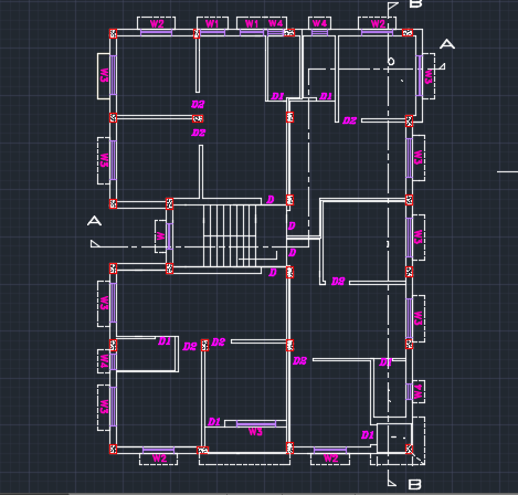 East face elevation of the house plan is given in this 2D Autocad