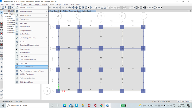 Modelling Of 25 Storey Building With The Specified Properties Using Etabs Skill Lync