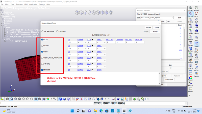Fig 10 Creating the ASCII card for the database